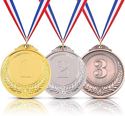 18 Pieces Gold Medals Bronze Bronze Medals of Olympic Style Winners for children with ribbon for school meetings Sports events celebration Souvenirs 2.5.. DIAYTAR NIGERIA: Your one-stop e-commerce destination with affordable prices and nationwide delivery in 5-8 days.