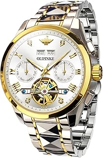 Automatic watch for men with large 44 mm dial, tungsten steel bracelet resistant water and luxury sapphire glass.. Discover the joy of online shopping with DIAYTAR NIGERIA's budget-friendly prices and reliable shipping.