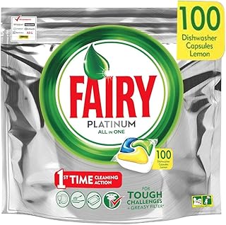 Tablets for all-in-one Fairy Platinum 100 capsules, lemon washing tablets in economical pack.. Skip the traffic, shop online — DIAYTAR Nigeria brings it to you.
