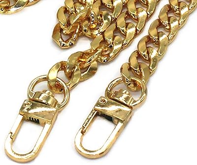 DIY worker model with flat iron chain belt, handbag chains, chain belts for bags and shoulders with metal loop (47 inches, gold).. DIAYTAR NIGERIA delivers satisfaction with every purchase through our affordable and reliable service.