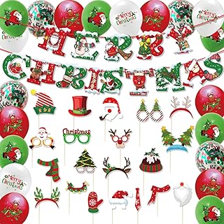 Christmas decoration balloon supplies, 43 pieces of Christmas party decorations and children's party gifts, including a banner and 4 Latex balloon patterns, Christmas photoaton accessories for Christmas decoration.. Shopping made simple with DIAYTAR NIGERIA's vast selection and budget-friendly nationwide delivery.