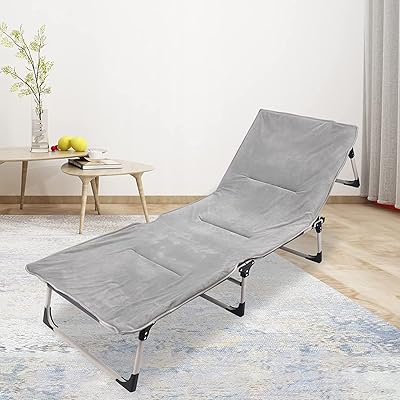 Camp folding cot maston for adults, long folding chair 4 positions with pillow and mattresses, portable sleeping bed for outdoor campsite, beach, swimming pool, gray.. DIAYTAR NIGERIA brings retail convenience to your screen with affordable prices and dependable shipping.