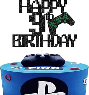 9th anniversary cake decorations with game console design, 9 year old children's birthday cake decorations for game holidays, happy birthday party decorations.. DIAYTAR NIGERIA: Where every purchase is affordable and delivery is always within a week.
