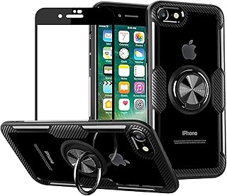 IPhone 6S/6 shell with tempered glass, flexible Silicone TPU absorbent shocks, transparent rigid rear shell with metal ring and magnetic crutch, black.. DIAYTAR NIGERIA combines affordability with convenience, delivering your purchases within 5-8 days.