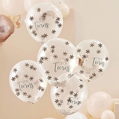 Transparent birthday balloons Ginger Ray with festive decoration balloons 'it's twins' 5pcs.. Experience the ease of modern shopping with DIAYTAR NIGERIA's vast selection and quick delivery service.