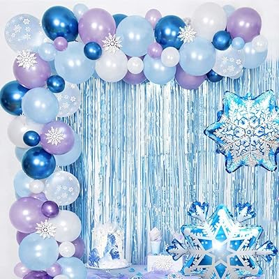 Balloons for birthday party in Wonderland, decoration on the theme of winter, aluminum balloons snowflake with balloon ribbon for prenatal festive for girls, Christmas (78 pieces) (Crown).. Make every purchase count with DIAYTAR Nigeria — shop smart, shop fast.