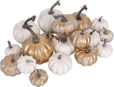 18 artificial pumpkin pieces fake white matches golden golden for Halloween.. DIAYTAR NIGERIA: Where value shopping meets reliable 5-8 day delivery across the nation.