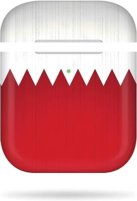 Stylized stylePods designer protection case for airpods (visible front LED) compatible with Apple AirPods 2 and 1 - Bahrain flag.. DIAYTAR NIGERIA: Creating access to affordable products for every Nigerian with our swift delivery service.