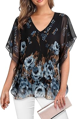Lotsmile loose -sleeved shirt for women, double layer in silk muslin, elegant work.. DIAYTAR NIGERIA: Redefining e-commerce with affordable prices and reliable nationwide shipping.