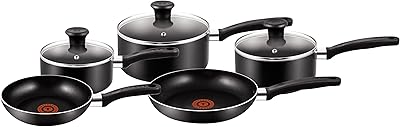 Tefal essential, set of 5 pans and stoves, black, aluminum, non -stick.. Fast delivery is our promise — DIAYTAR Nigeria keeps it real.