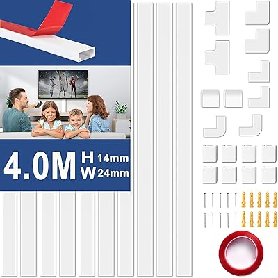 157 in cable management cable wall mounting cover with connectors and strips.. DIAYTAR NIGERIA: Connecting every Nigerian with quality products at prices everyone can afford.