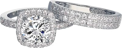 Wedding ring for women in 18 carat white gold with halo of cubic zircones for engagement, promise, birthday, wedding, size 6-10, white gold, cubic zirconia.. Shop millions of products across categories on DIAYTAR Nigeria — delivered right to your door.