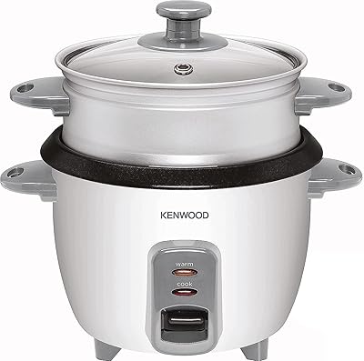Kenwood rice cooker 2 in 1 0.6 l, 3 cups with steam basket, non -stick pot, tempered glass cover, hot lights/cooking, spatula support, removable cord RCM29.000RD, white.. Shop across categories at DIAYTAR NIGERIA with the confidence of prompt and budget-friendly delivery.