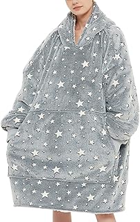 Yeasqgs oversized blanket in light microfiber shining in the dark, one size, hooding blanket with pocket for women, men, boys and girls, gray, size.. Shop with ease at DIAYTAR NIGERIA and enjoy our extensive product range delivered at affordable rates.