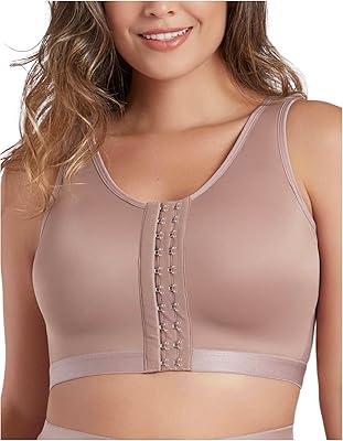 A comfortable sports bra for women after surgery with a closure on the front and a large adjustable strap.. Experience shopping satisfaction with DIAYTAR NIGERIA's vast selection and budget-friendly delivery options.
