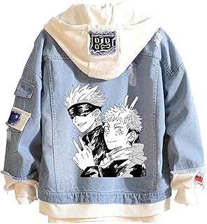 Jujutsu kaisen jean jacket in hoodeds Yuugi Itadori and ryumin sukuna graphic sweater cosplay knob casual jacket jacket outwear coat.. Discover the convenience of DIAYTAR NIGERIA's vast product range delivered affordably in 5-8 days.