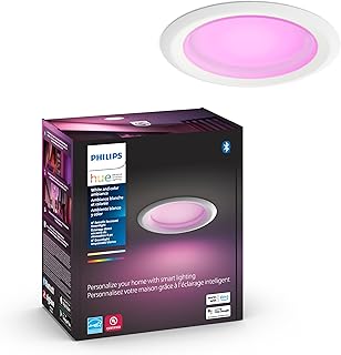 Philips Hue Lamp Smart Retfit, white and color, 4 inch, compatible with Bluetooth and Zigbee (HUB Hue as an option), smart ceiling light, 1 package.. Shop with ease at DIAYTAR NIGERIA and enjoy our extensive product range delivered at affordable rates.