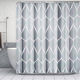 Sagreni shower curtain, 200 x 180 cm (L x H) Set of fabric shower curtain for bathroom decoration, machine washable, durable waterproof polyester, fast drying, robust hem, includes 12 hooks (gray).. Transform your online shopping experience with DIAYTAR NIGERIA's affordable and diverse marketplace.