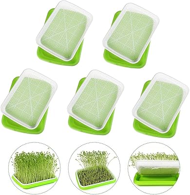 Set of 5 planting plates of hydroponic plastic seeds without soil for the cultivation of soy germs and soy germs.. Get your essentials without leaving home — thanks to DIAYTAR Nigeria.