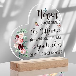Retirement gifts for colleague, departure gifts for women and men, farewell gift, inspiring gift, good retirement in the shape of a heart, acrylic with wooden base, gift for colleagues, friends, teachers, nurses, retirees, boss.. Experience the joy of discovery with DIAYTAR NIGERIA's vast catalog and nationwide affordable delivery.