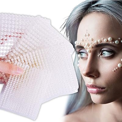 Rhinestone makeup stickers with white pearls precious eyes.. DIAYTAR NIGERIA: Where thousands of products meet affordable prices and reliable 5-8 day delivery.