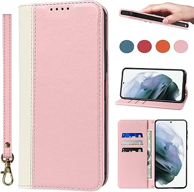 Wandy Qaq Wandy Leather Foldable Wallet Wallet With Magnetic Magnetic Cards for Samsung Galaxy S21 - Rose and Beige.. DIAYTAR NIGERIA: Where shopping meets satisfaction with affordable prices and delivery within 8 days.