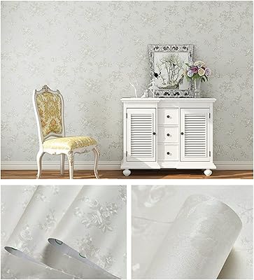 SJWA Waterproof and self-adhesive embossed vinyl wallpaper for bedroom, living room (color: white, size: 1 m x 60 cm).. DIAYTAR NIGERIA: Where shopping meets satisfaction with affordable prices and delivery within 8 days.