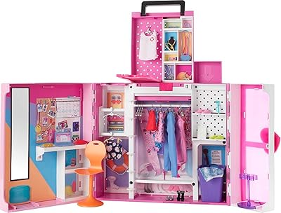 Barbie Dream Closet game set, 2 feet high and more, spacious, more than 15 storage spaces, mirror, sliding basket and more, more than 35 clothes and accessories for more than 400 looks, for 3 years and above.. Explore a world of choices with DIAYTAR NIGERIA's vast catalog and budget-friendly nationwide shipping.