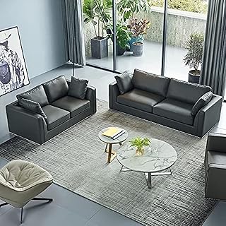 Set of commercial office sofas 3+2+1, leather meeting and negotiation chair for living room and reception area (without chair or table) (black).. Your favorite online marketplace — DIAYTAR Nigeria delivers quick and cheap.