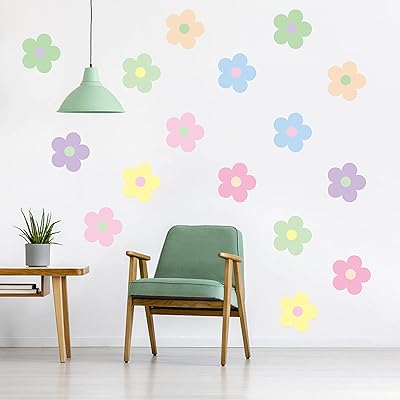 I1diy 16pcs Preppy Hippie Danish Floral Wall Stickers Vinyl Trend Peel and Colorful Stick Style Boho Wall Stickers For Girls College Bedroom.. DIAYTAR NIGERIA: Bridging the gap between consumers and quality products with affordable nationwide shipping.