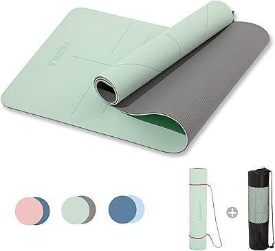 Herui yoga mat tapered linen carpet of line alignment with transport bag Fitness carpet for pilates 183 cm * 61 cm * 6 mm thick for women beginner.. Navigate through thousands of products at pocket-friendly prices with DIAYTAR NIGERIA's easy-to-use platform.