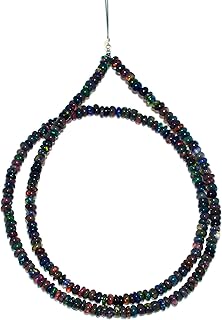 Choose the color 100% pearls of black Ethiopian precious stones of natural round, 16-inch smooth fire stones, play stones for the manufacture of jewelry [G-00032].. DIAYTAR NIGERIA: Making quality products accessible to all Nigerians at affordable prices.