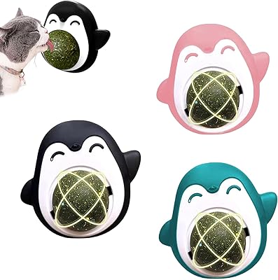 3 chat grass balls, 360 ° rotary rotary wall snacks, edible interactive toys for cats, chewing treats for kitten to clean teeth (penguin-3 parts).. DIAYTAR Nigeria: trusted by thousands for fast, reliable delivery.