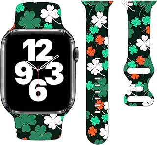Green watch bracelets compatible with Apple Watch, adjustable silicone bracelets flexible for iwatch series 7 6 5 4 3 2 1.. Affordable luxury and fast service — only on DIAYTAR Nigeria.