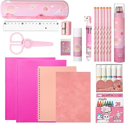 Set of back -to -school supplies of 58 pieces for kindergarten girls.. DIAYTAR NIGERIA: Bridging the gap between consumers and quality products with affordable nationwide shipping.