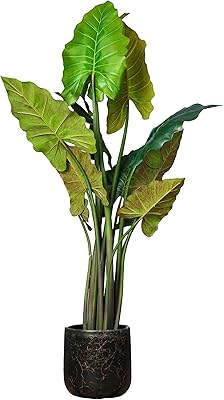 Taro plant with 12 leaves, artificial plant, green taro, home and garden decoration.. Experience the future of online shopping with DIAYTAR NIGERIA's extensive product range and competitive pricing.