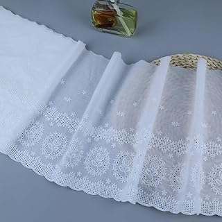 Lace ribbon with white cotton eyelets 3 meters and 11 inches wide, suitable for sewing, baby clothes and pet clothes.. DIAYTAR NIGERIA brings the nation's largest product catalog to your doorstep at prices you'll appreciate.