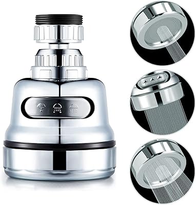 Kitchen tap spray head with 3 adjustable molds, 360-degree, improved rotary, water saving and anti-flaboubuts tap hoses (short).. Shop with purpose at DIAYTAR NIGERIA and receive your purchases at unbeatable prices within the week.