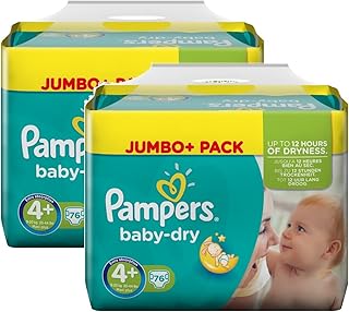 Pampers Baby Dry size 4+ maxi plus 9-20 kg Jumbo Pack Plus, pack of 2 (2 x 76 layers).. Embrace the convenience of DIAYTAR NIGERIA with thousands of products at your fingertips, delivered nationwide.