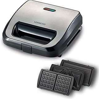 Kenwood 3 in 1 sandwich machine, grill and pressure waffle iron with dog toaster, easy to use and clean, non-stick plates, mini toaster, black/metal SMM02.000si.. Shop like never before with DIAYTAR NIGERIA's comprehensive marketplace and budget-friendly shipping.