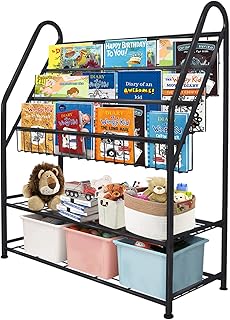 Apoxo Large Freestant Library in black metal for 32 -inch children's bedrooms Large toy organizer Fixed Library Library Book Storage Unit Children's Salon.. DIAYTAR NIGERIA: Where shopping meets satisfaction with affordable prices and prompt delivery services.