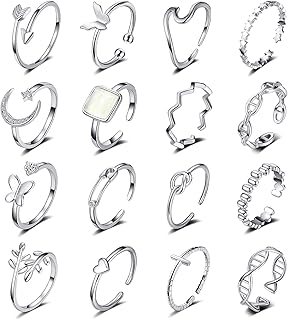 Tobini 16 pieces adjustable rings for women gold plated 14 carats in silver, rings of stackable articulation butterfly arrow knot wave thumbs... Your digital shopping companion, DIAYTAR NIGERIA offers exceptional value with delivery in less than 8 days.