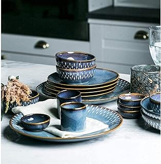 Table service 6 pieces in white porcelain with black ceramic scratches for 1.. DIAYTAR NIGERIA: Bringing quality products to your doorstep at prices that won't break the bank.