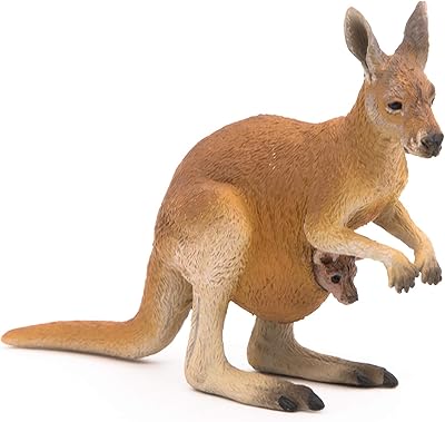 Babu hand painted figurine Wild Animal Kingdom Kangaroo with Joey.. DIAYTAR NIGERIA: Your one-stop e-commerce destination with affordable prices and nationwide delivery in 5-8 days.