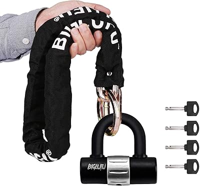 Biglufu chain locks for robust motorcycles, 120 cm long, colorful square chains resistant to 10 mm thick cuts with 4 16 mm anti -the -ft U keys, ideal for motorcycles, motorcycles, bikes, generators, portals.. From fashion trends to home essentials — find it on DIAYTAR Nigeria.