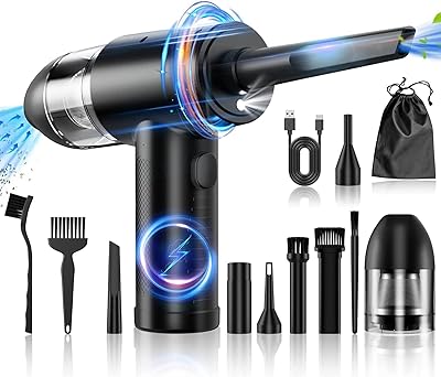 Compressed air push 2 in 1, 3 speeds at 91,000 rpm, wireless replacement air pump 7,600 mAh for computer, keyboard, camera, car and house.. Experience satisfaction guaranteed with DIAYTAR NIGERIA's comprehensive platform and quick delivery.