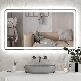 Gtheel bathroom mirror with LED light, touch sensor and infrared sensor, automatic step/stop (120 x 75 cm).. DIAYTAR NIGERIA: Where shopping dreams come true with budget-friendly prices and nationwide shipping.