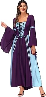 Parlsdy medieval long dress for woman Victorian renaissance costume Irish costume on the dress retro disguise.. Experience convenient online shopping on DIAYTAR Nigeria — wide selection and affordable delivery.