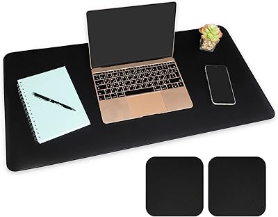 Large office carpet, non -slip desk mouse carpet in PU leather, waterproof protective carpet, double -sided writing carpet for desk, house, children, makeup, 80 cm x 40 cm, black/black.. Skip the lines and shop online — DIAYTAR Nigeria delivers to your door in days.