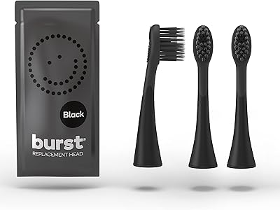 Electric toothbrush and Burst spare toothbrush with charcoal hair, compatible with the Burst Sonic toothbrush for deep cleaning and a healthier smile, 3 rooms, black.. Discover why thousands choose DIAYTAR NIGERIA for affordable products delivered in less than a week.